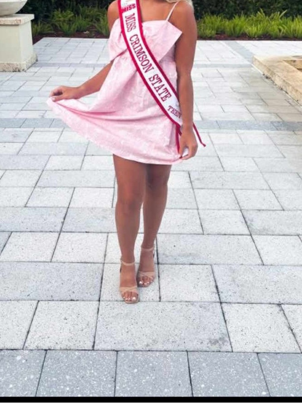 Pink Satin Spaghetti-Strap Party Dress